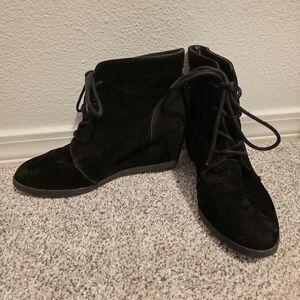 Madden Girl Black Suede Ankle Booties
